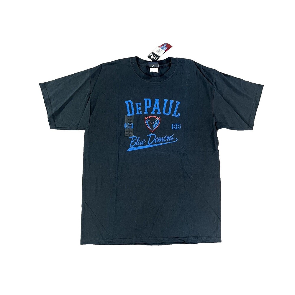 DePaul Blue Demons OVB Men's Black Short Sleeve T-Shirt NWT Large